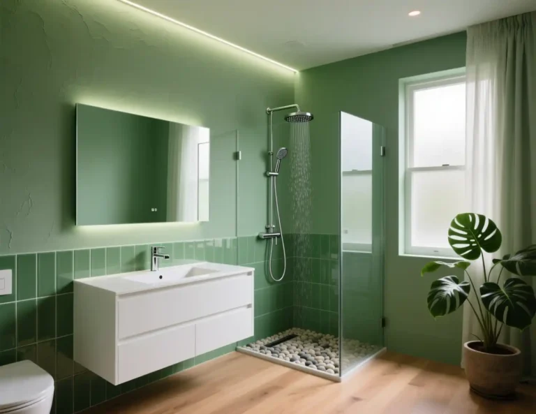 Green Bathroom Interior
