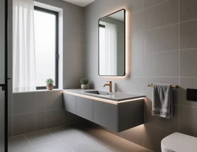 Grey Bathroom Interior
