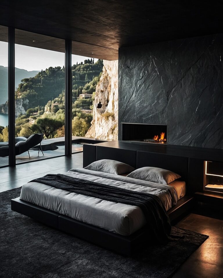 Black Interior Bedroom