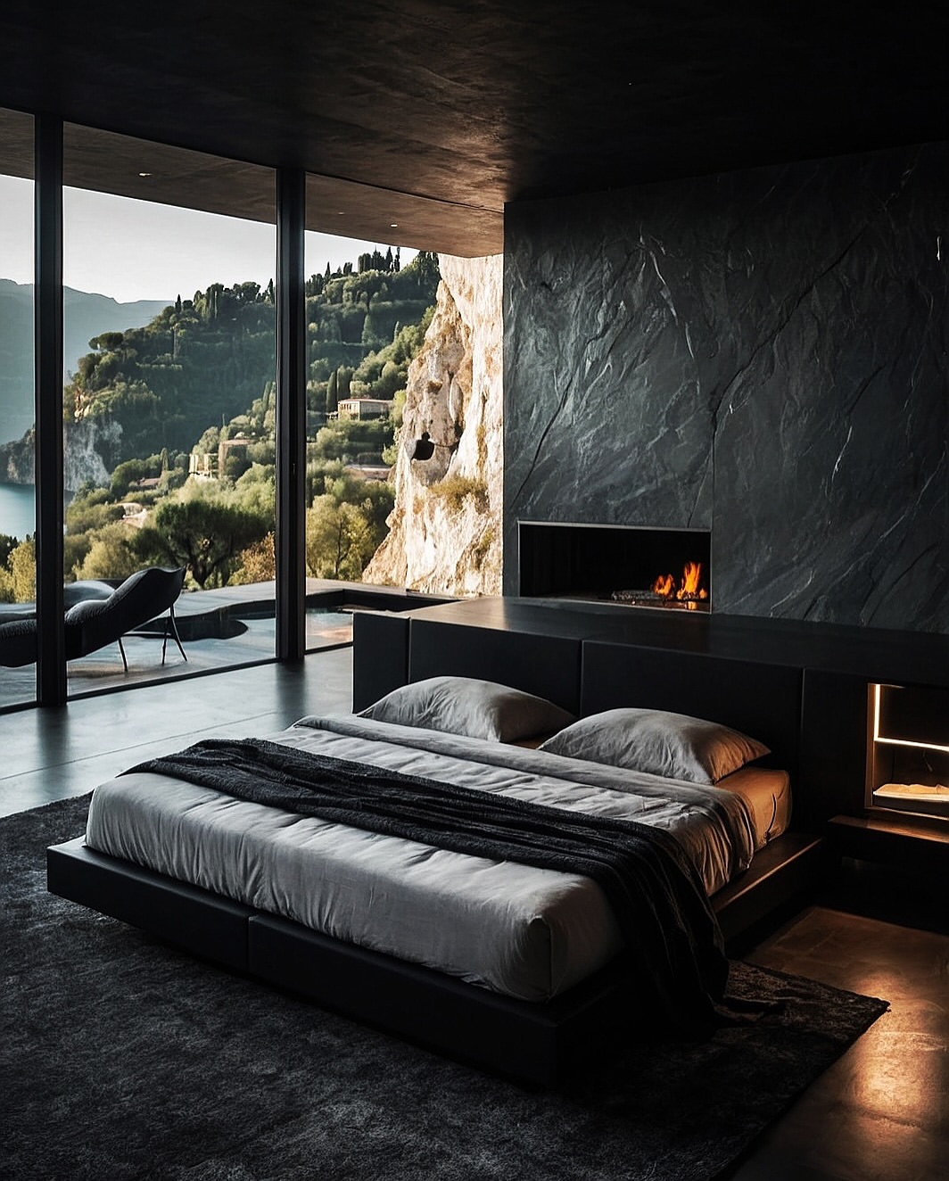 Black Interior Bedroom